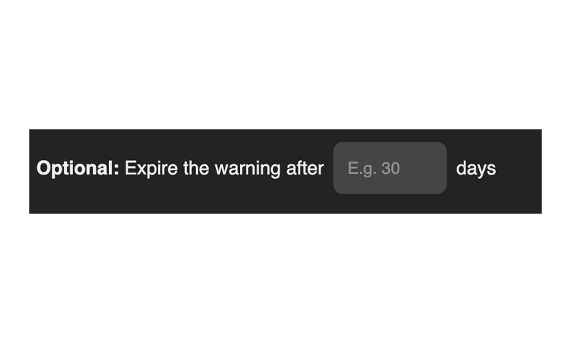 Expiring Warnings